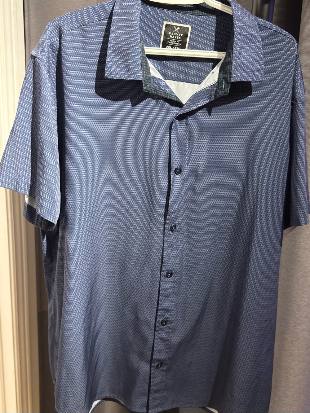 Denver Hayes Men’s Short Sleeve Button-Down Shirt in Blue